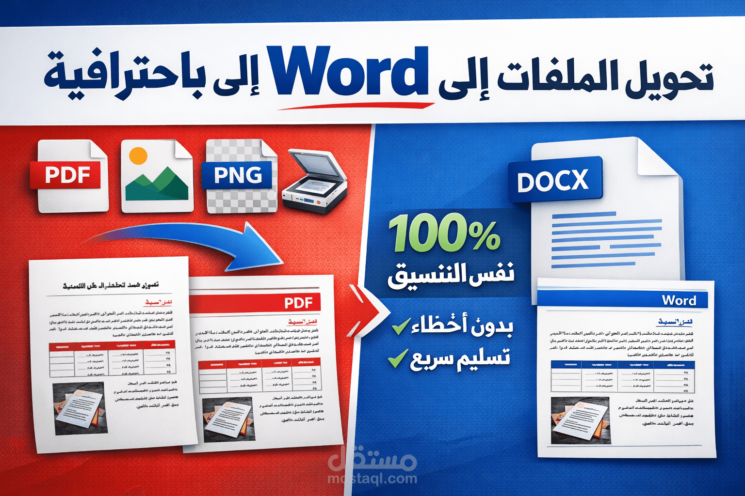 تحويل ملفات PDF والصور إلى Word بنفس التنسيق 100% باحترافية