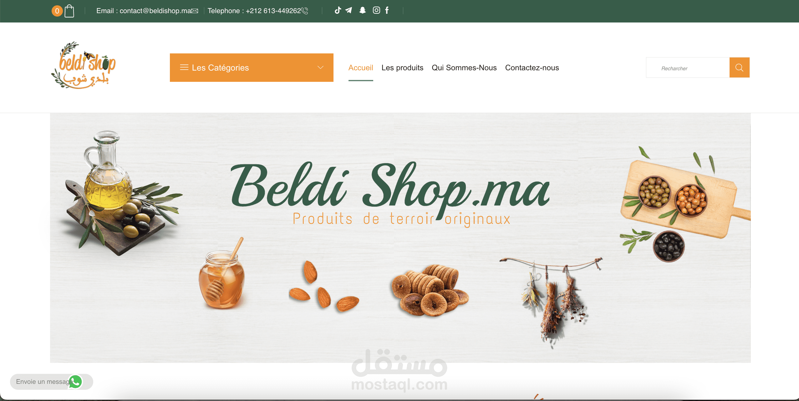 متجر إلكتروني متكامل للمواد الطبيعية