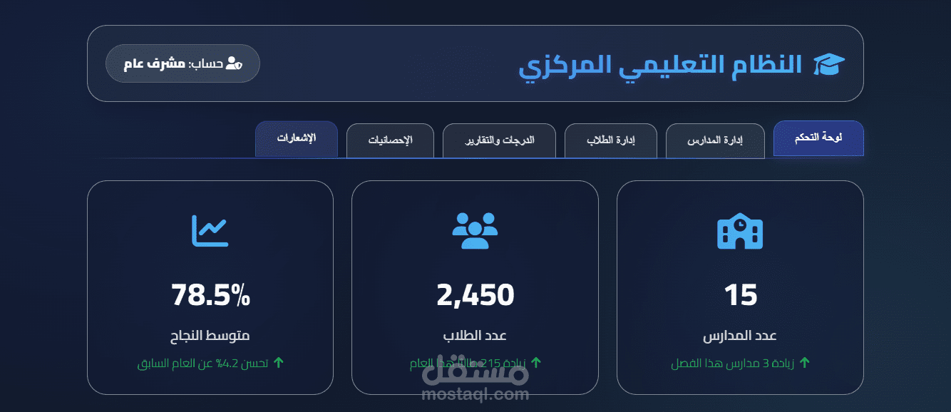 ديمو لمنصة تعليمية مركزية