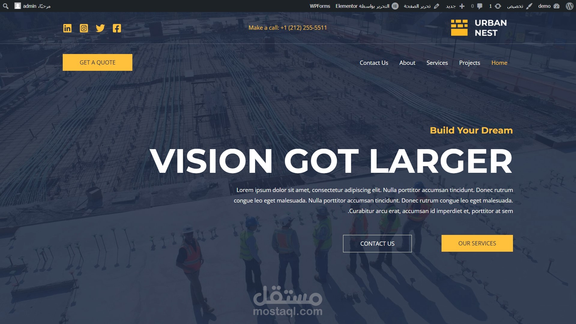 موقع لشركة هندسة معمارية(URBAN NEST)