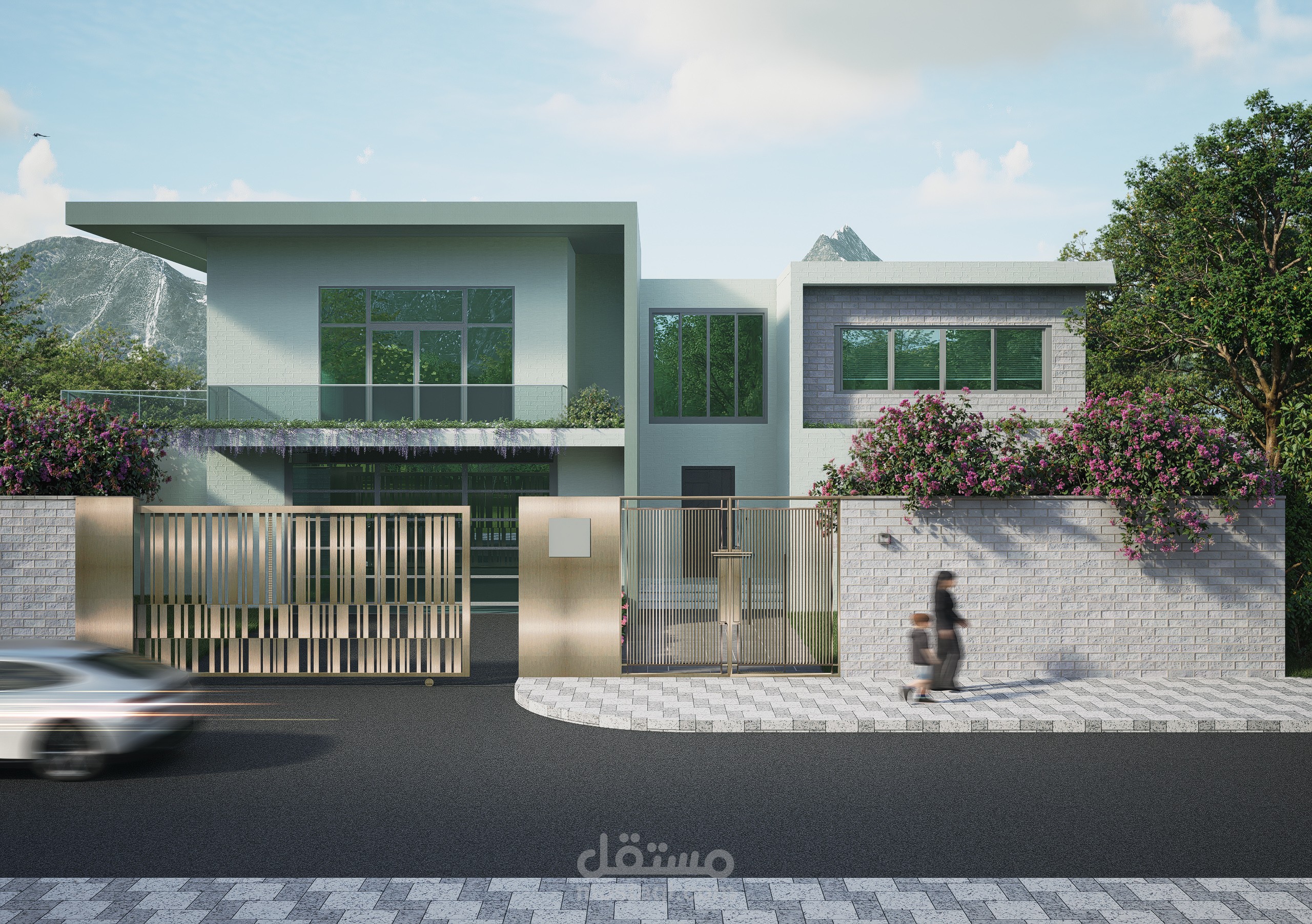 تصميم فيلا ضمن غابة بنمط معاصر