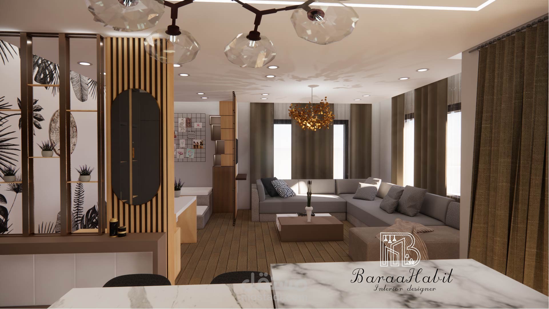 تصميم شقة سكنية صغيرة - Residential apartment design
