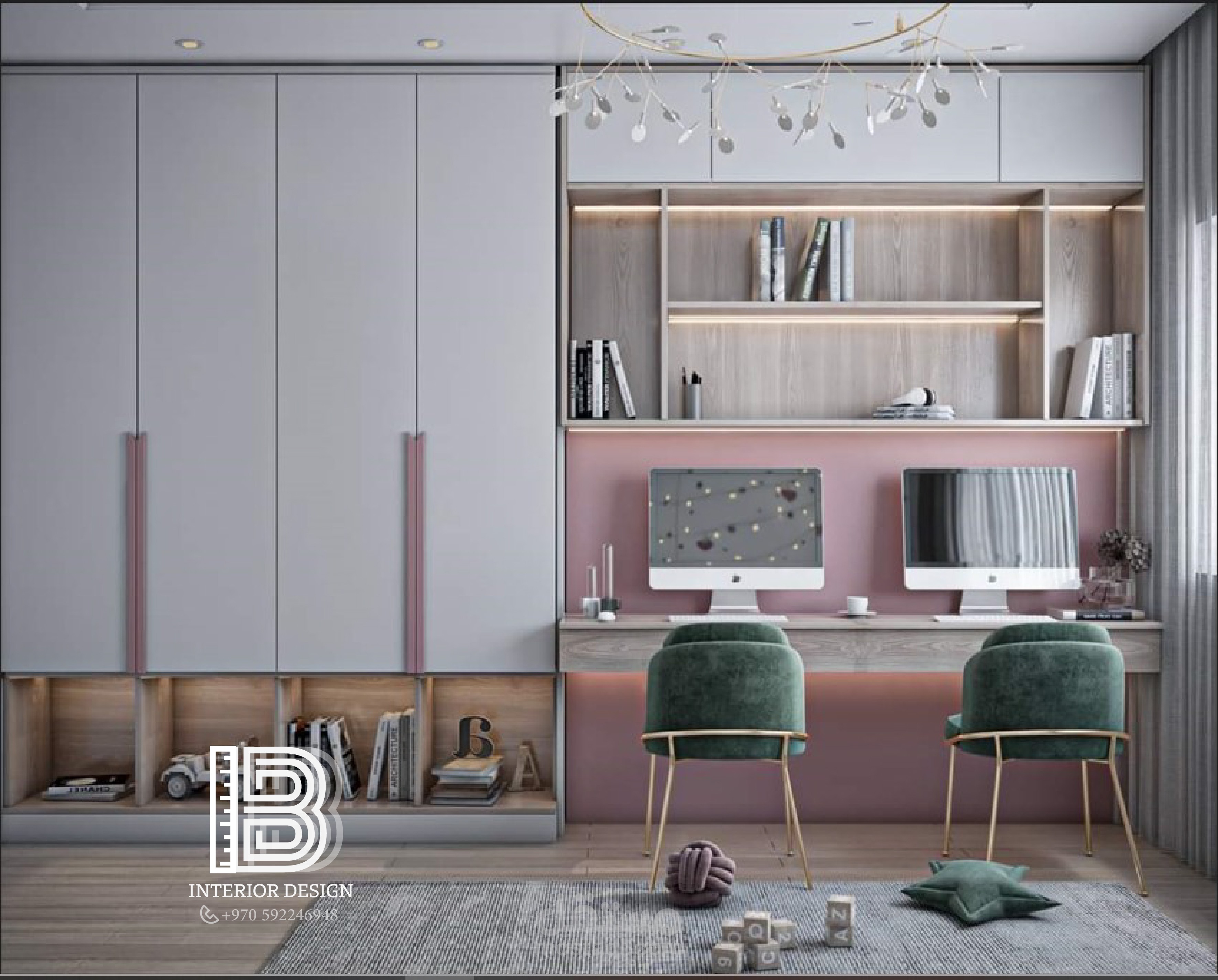 تصميم داخلي غرفة نوم بنات مودرن -  Modern girls bedroom interior design