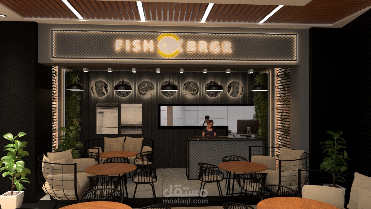 تصميم مطعم FISH BRGR