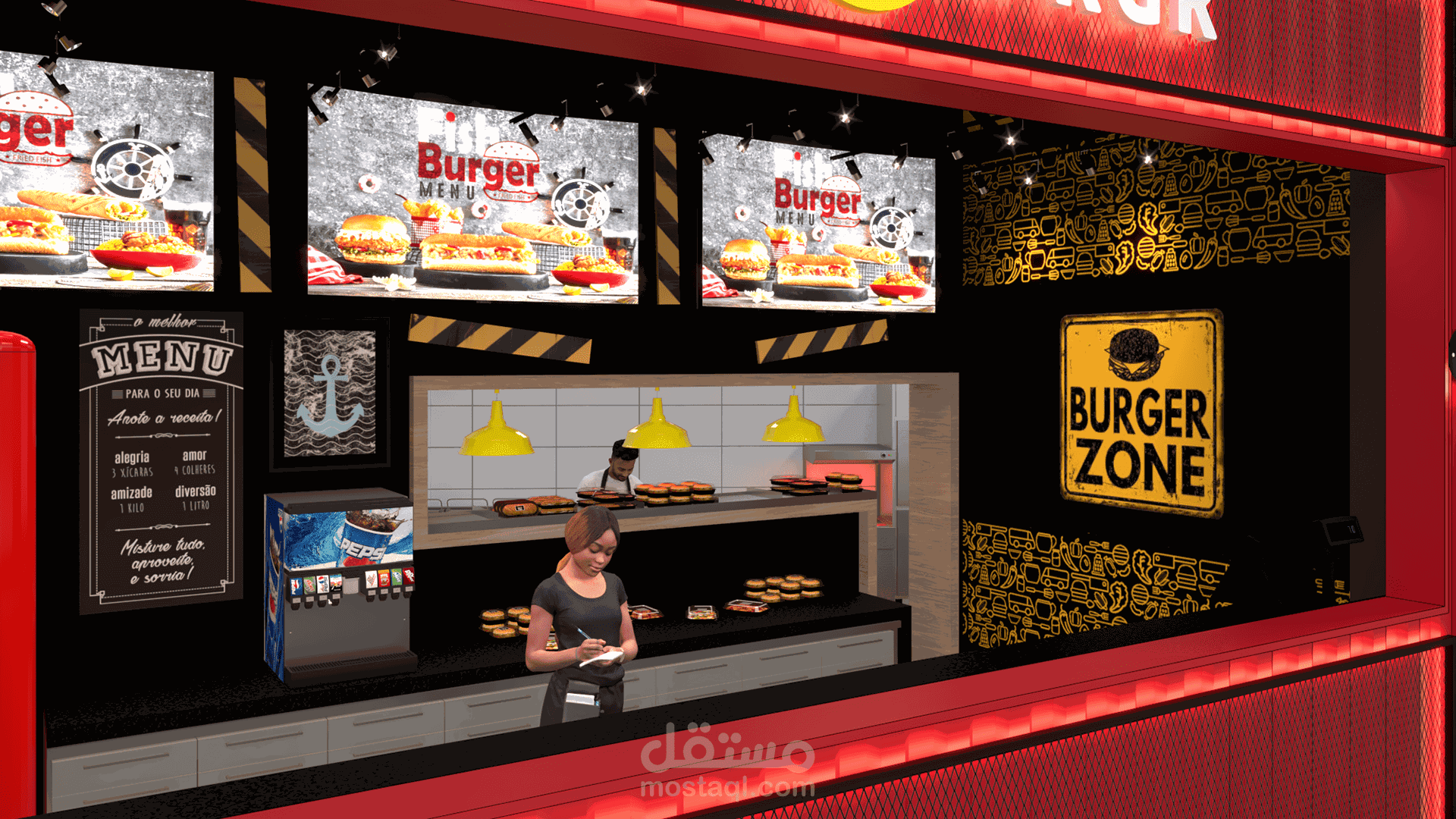 تصميم مطعم FISH BRGR 2