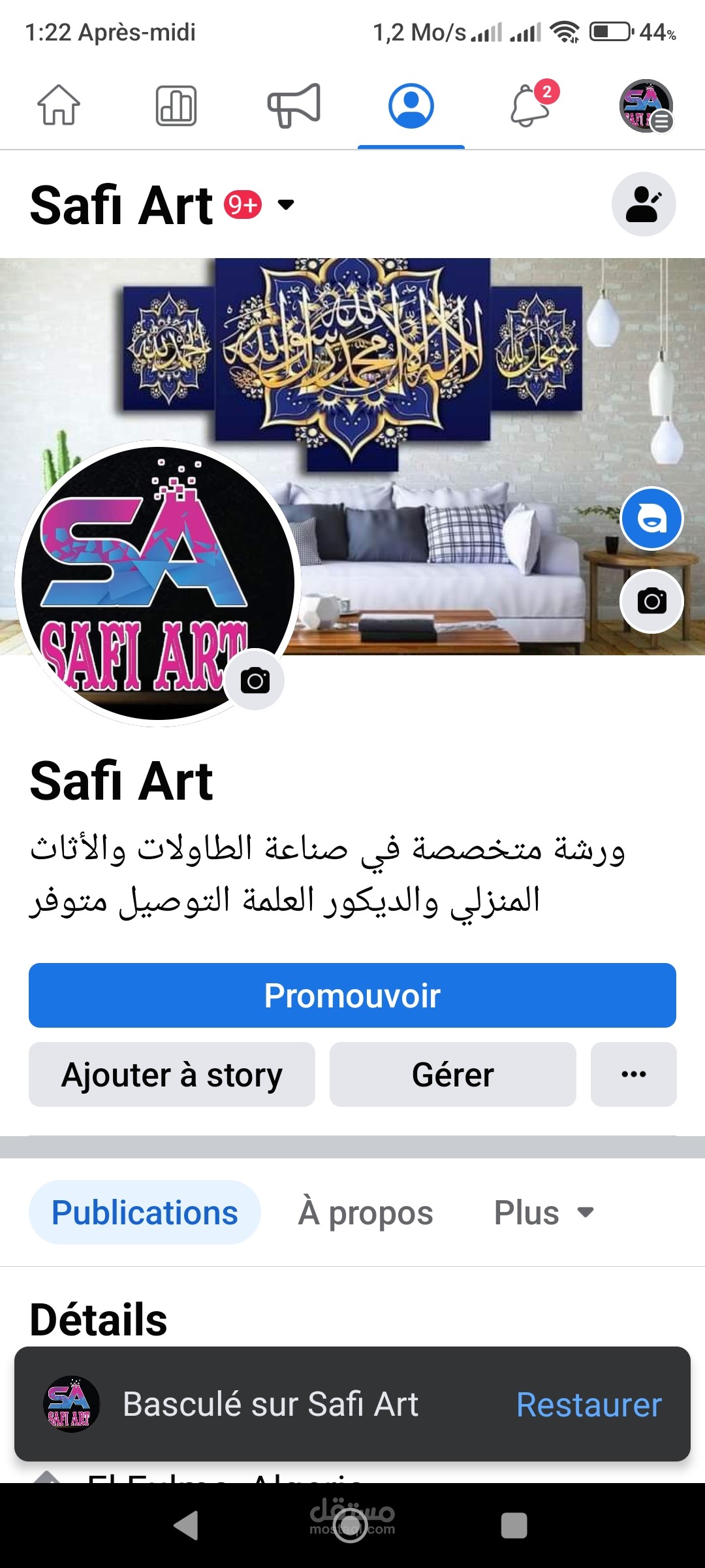 مدير صفحة شركة SAFI ART