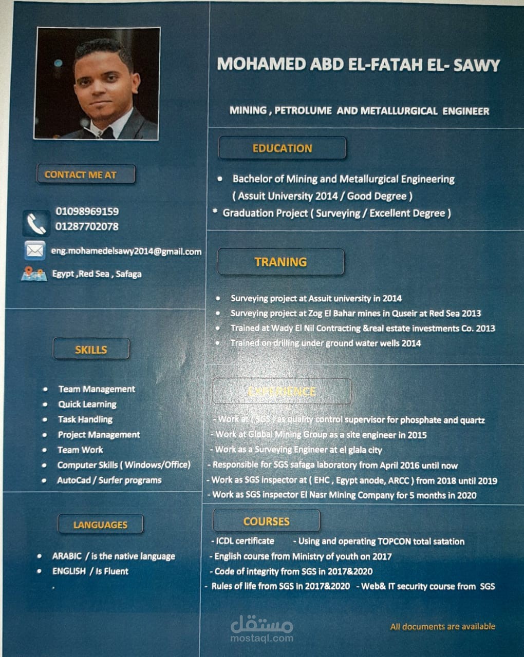 ICDL CERTIFICATE & Professional CV