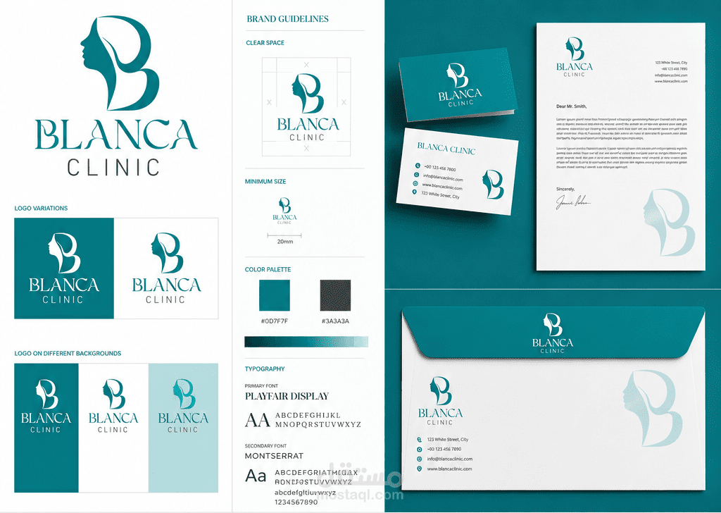 تصميم علامة تجارية احترافية لعيادة Blanca Clinic