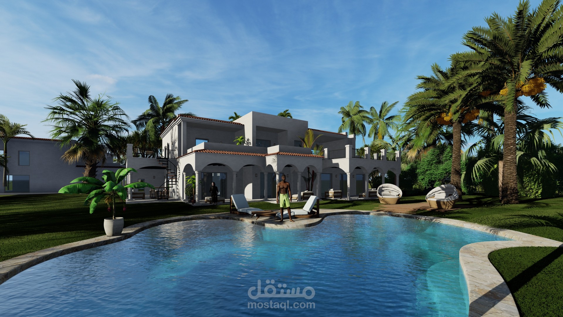 رندر ورفع ثريدي لفيلا سكنية
