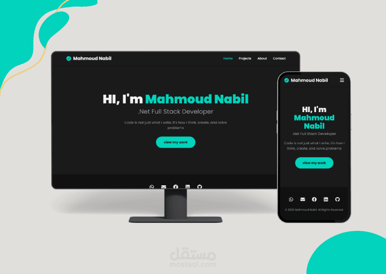 معرض أعمال شخصي (Portfolio) احترافي متوافق مع جميع الشاشات