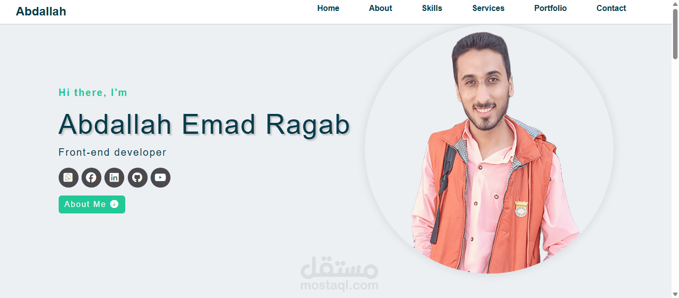 موقع بورتفوليو احترافي متجاوب  مع جميع الأجهزة