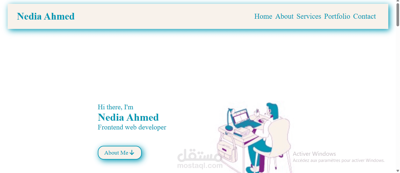 Personal portfolio website using HTML and CSS