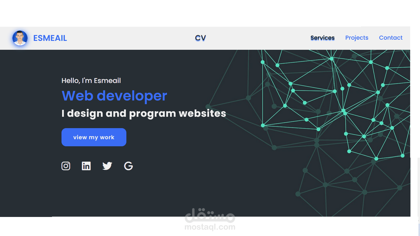 تصميم سيرة ذاتية (cv) , بإستخدام لغة HTML,CSS