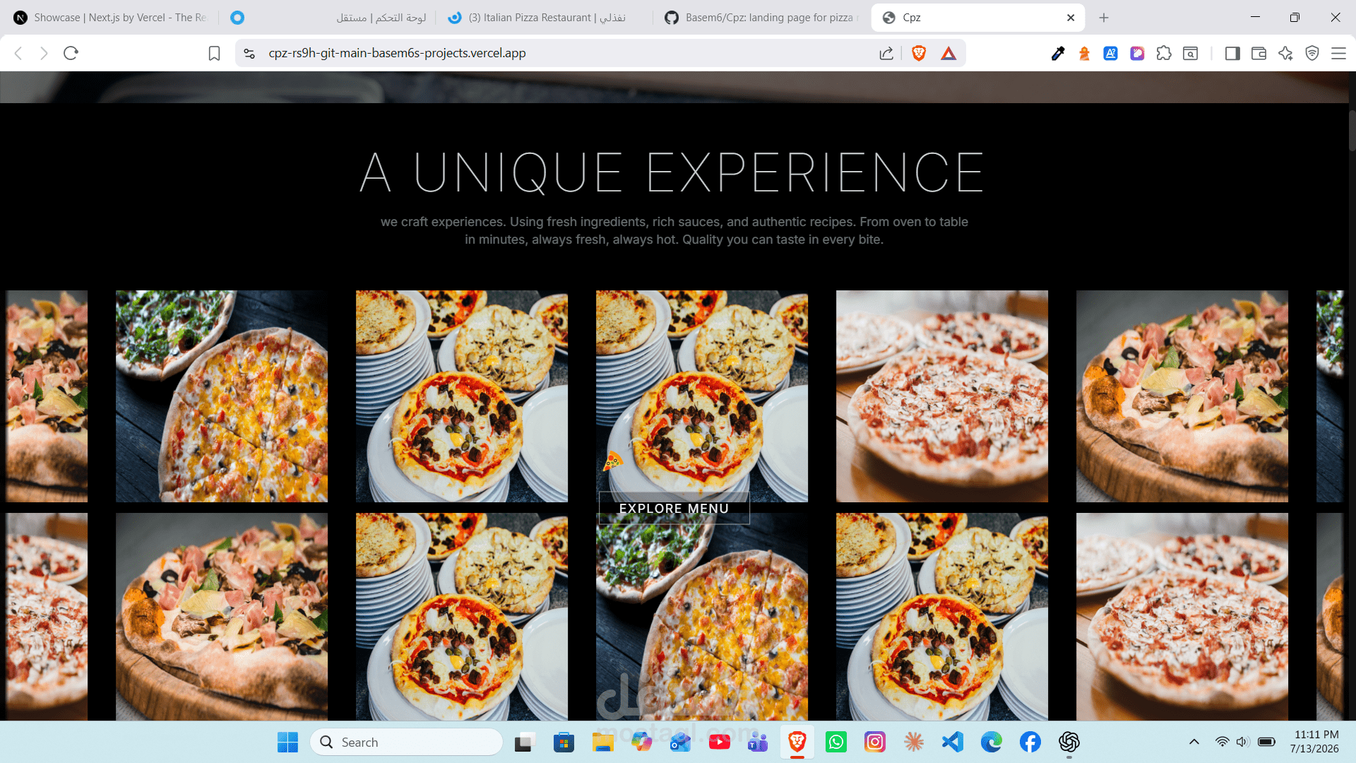 landing page