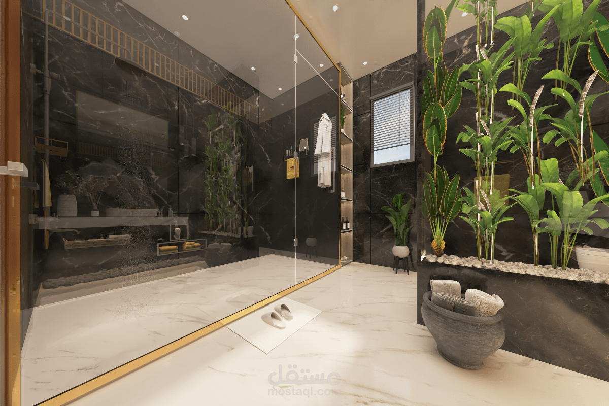 تصميم ديكور داخلي لحمام باستخدام احترافي لبرنامج 3D MAX.