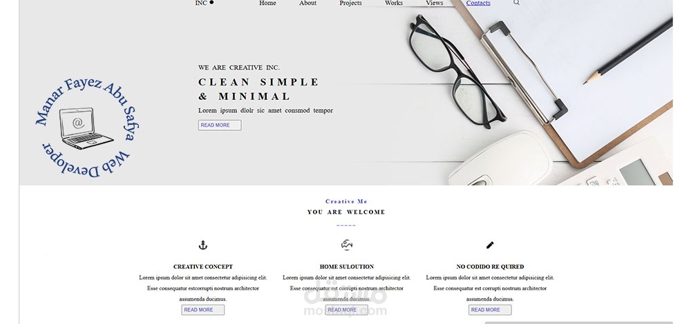تصميم موقع بلغة HTML ,CSS