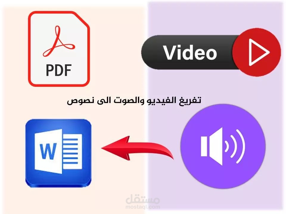 تفريغ مقاطع الفيديو و الصوت