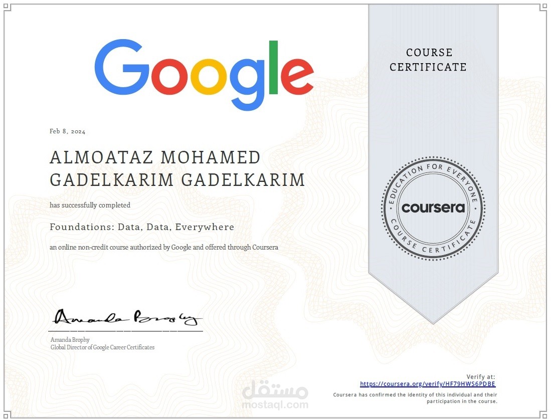 Google Data Analytics Professional Certificate