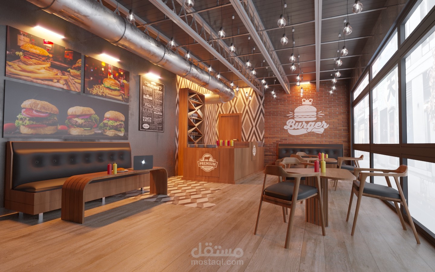 تصميم داخلي ديكور لبرجر