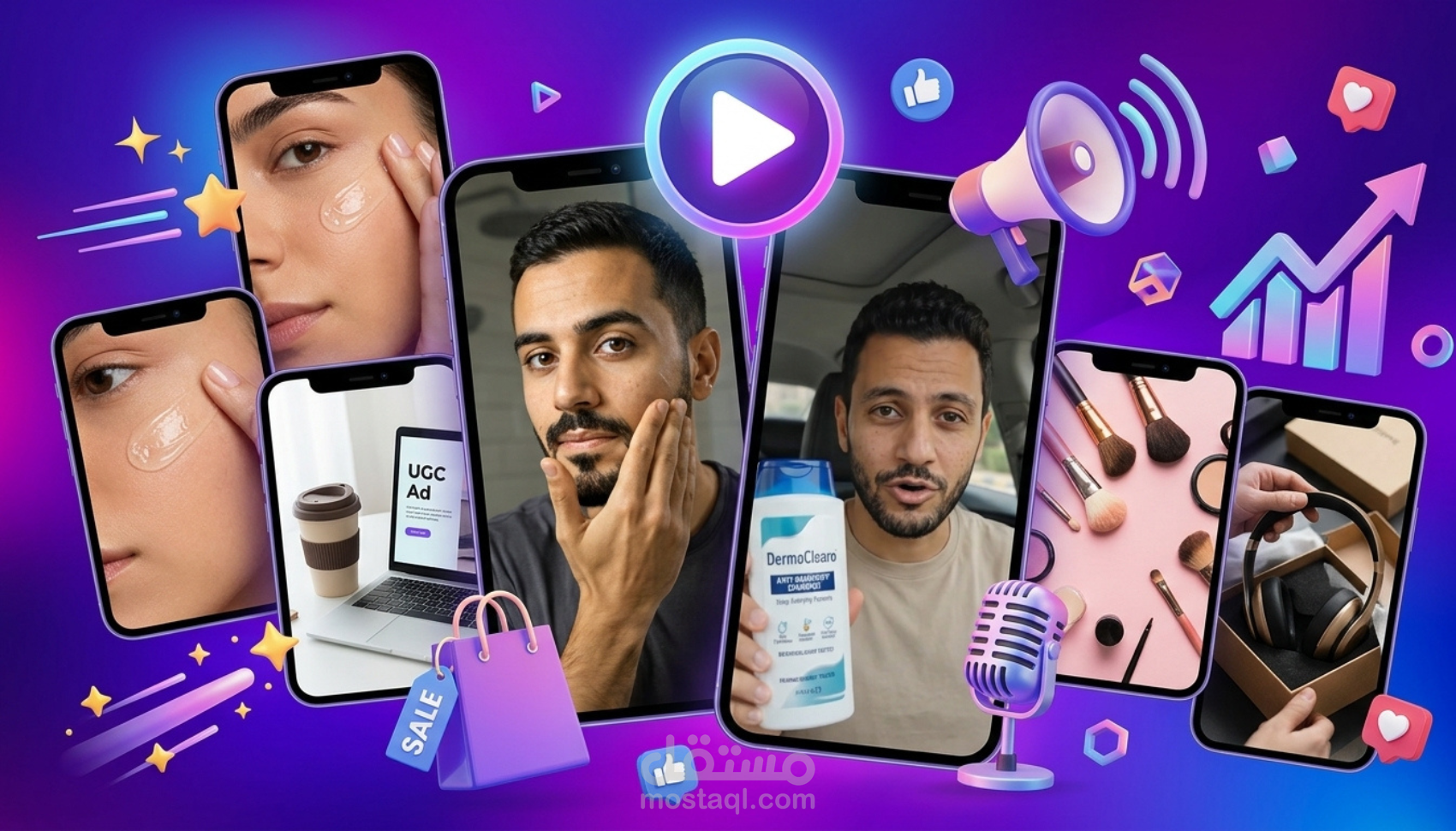 إنتاج إعلانات فيديو و UGC احترافية لمنتجك