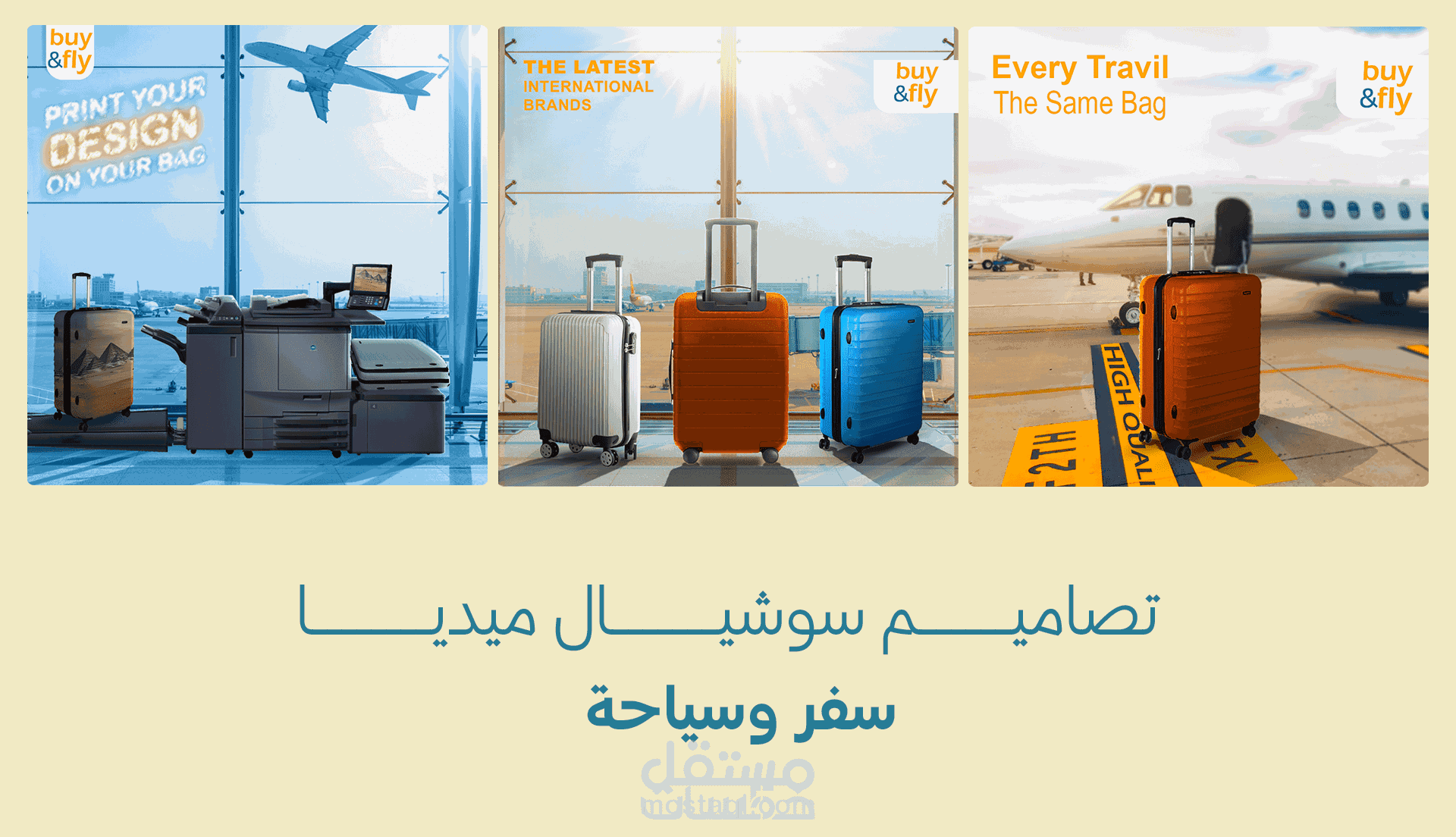 تصميمات سوشيال ميديا للسفر والسياحة وشنط السفر