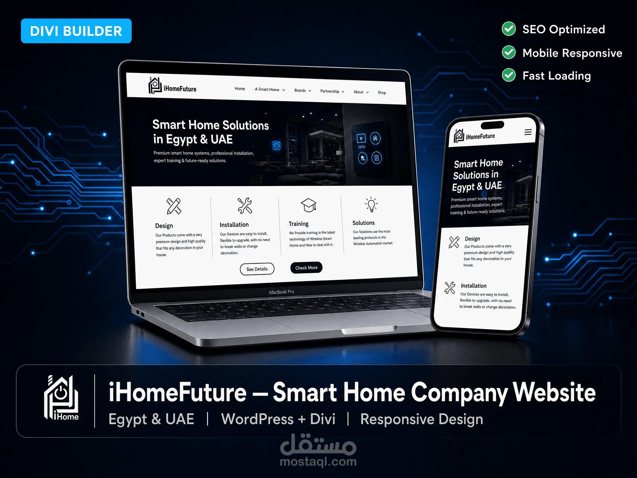 موقع تعريفي iHomeFuture | ووردبريس | SEO