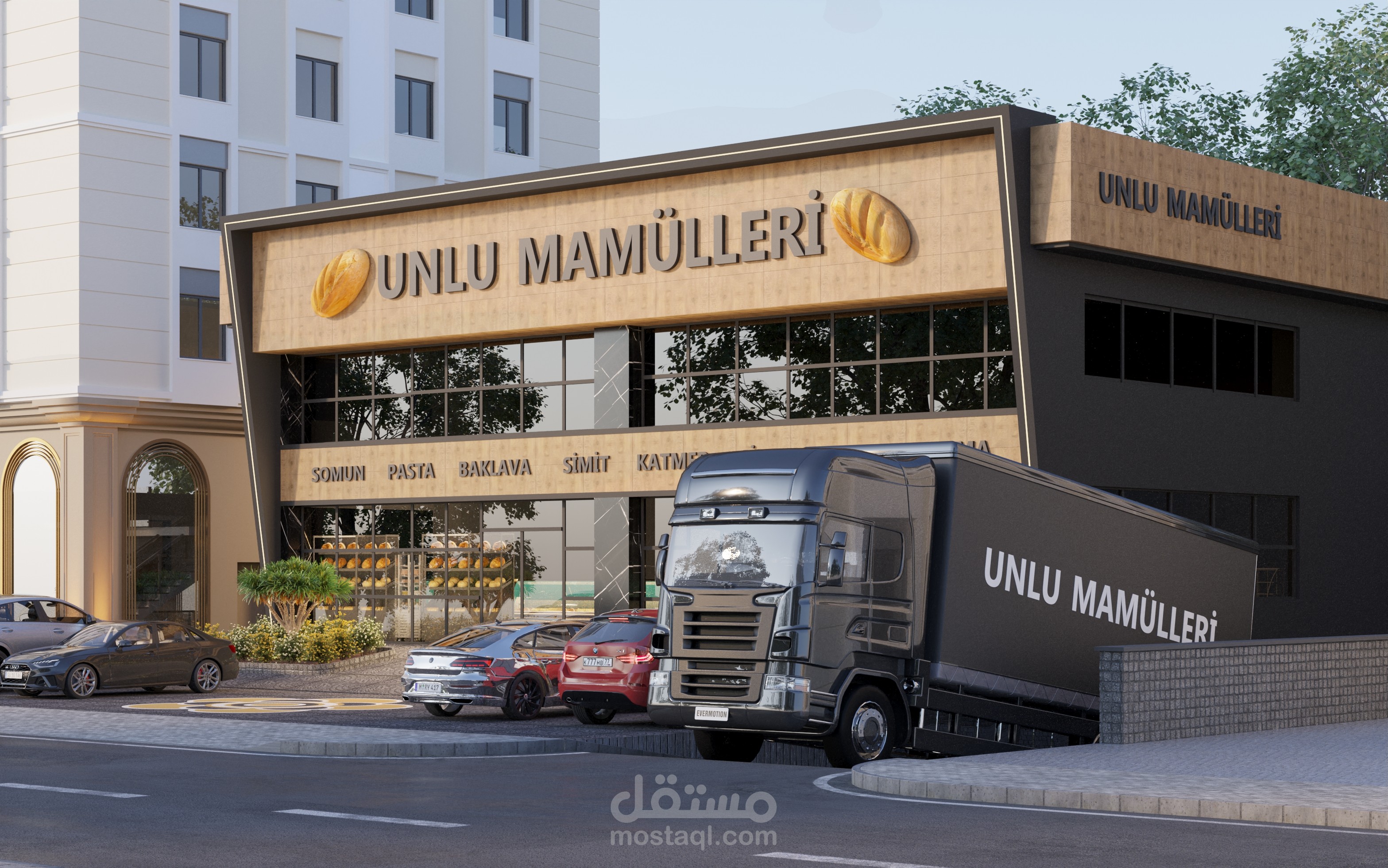تصميم واجهة متجر معجنات