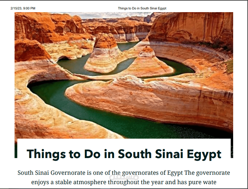 ArcGIS online story map(things to do in south sinai)