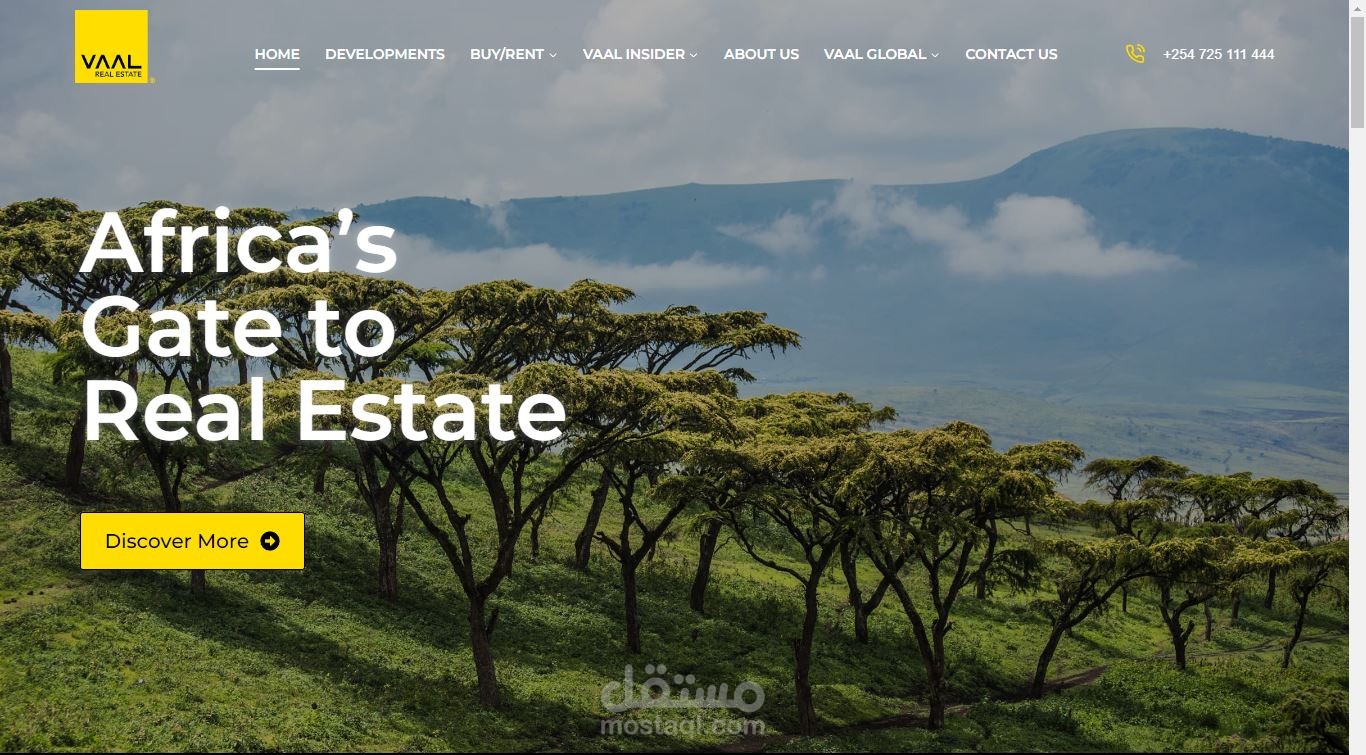 موقع WordPress عقارات مصمم حسب الطلب ليلبي احتياجات العميل في كينيا (Mobile friendly)