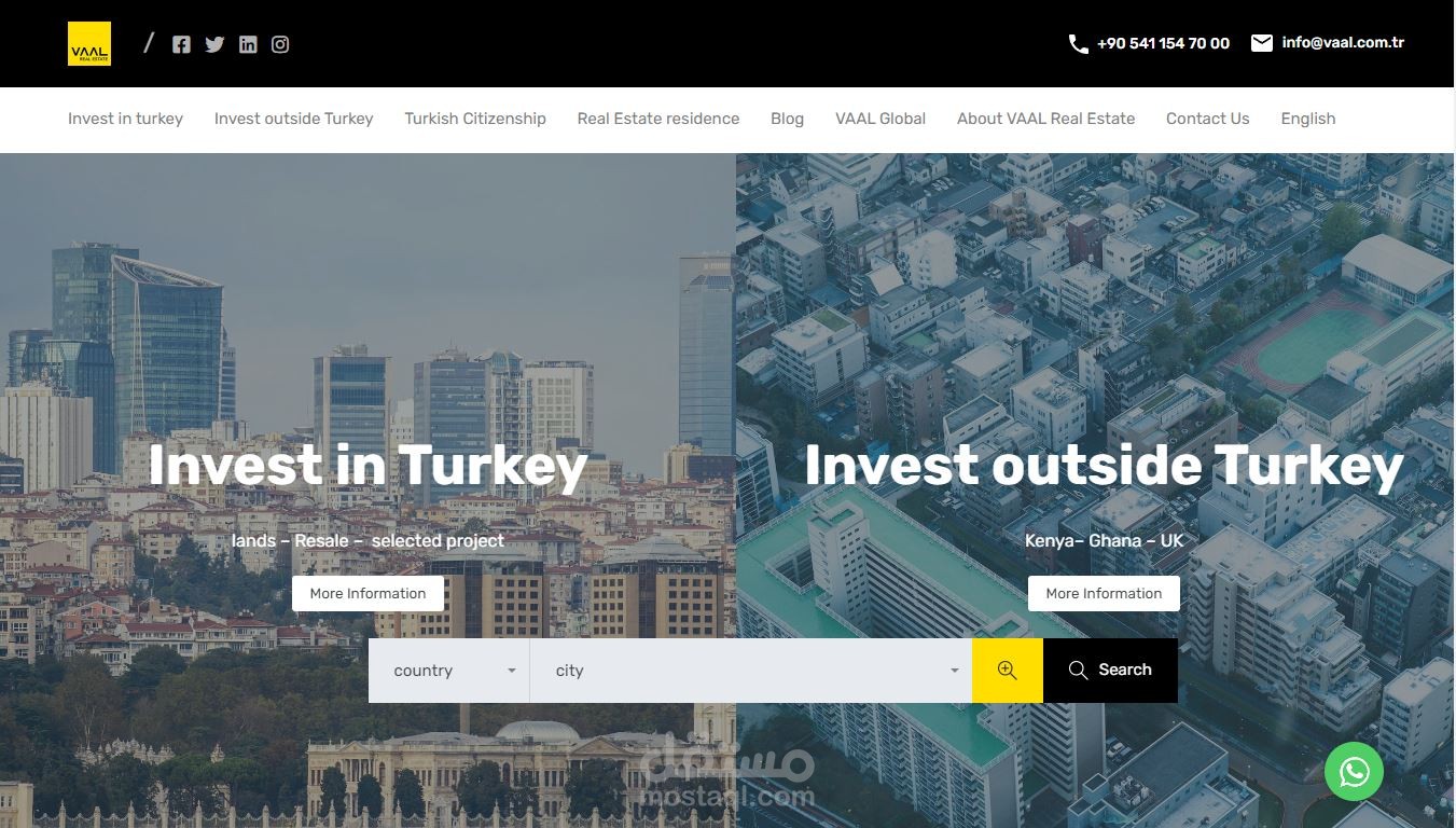 موقع WordPress عقارات مصمم حسب الطلب ليلبي احتياجات العميل في تركيا (Mobile friendly)