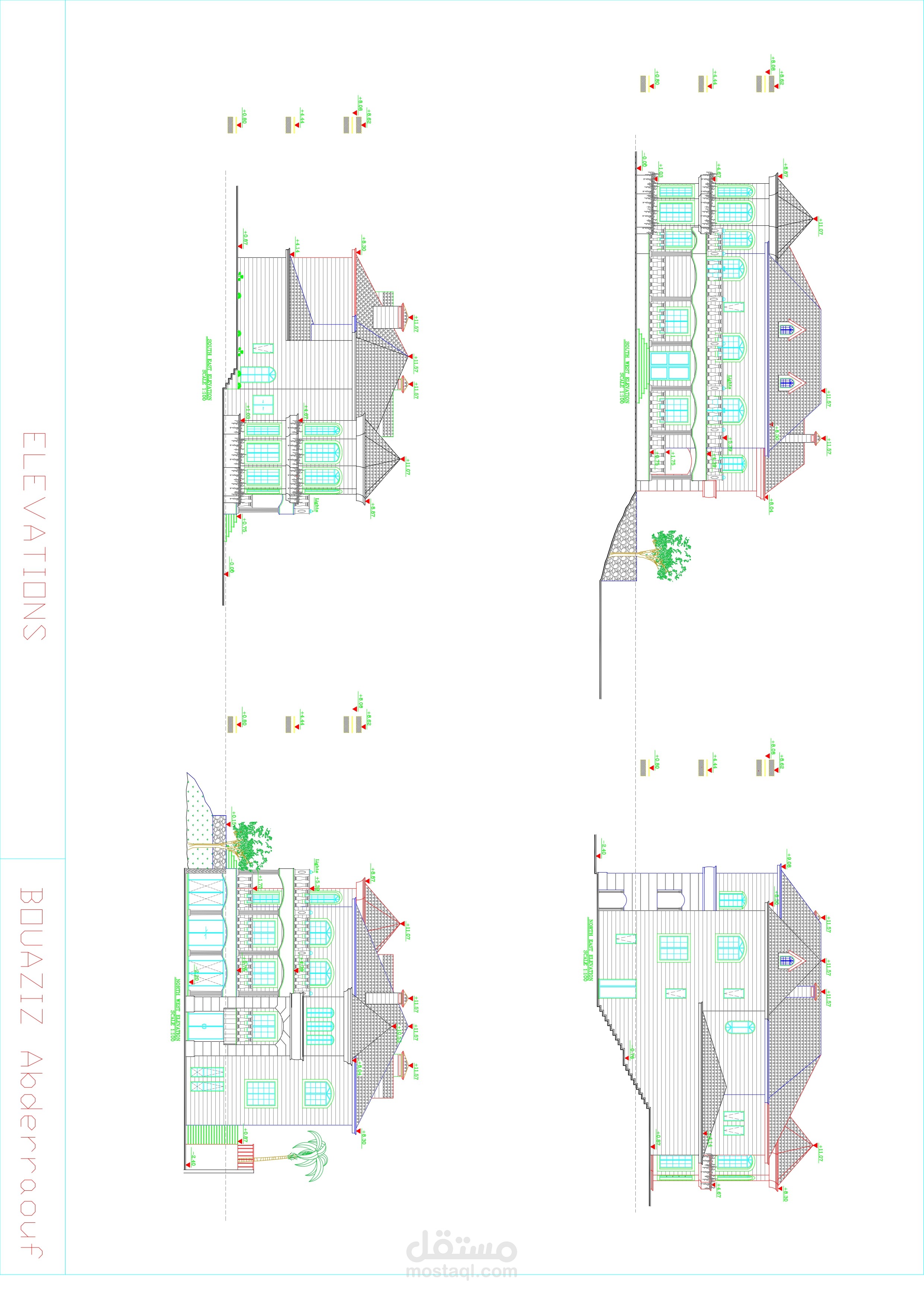 تصميم فيلا فاخرة ثلاثية المستويات بتصميم عصري متكامل