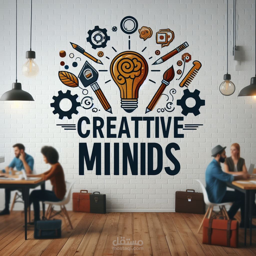 شعار شركة creative minds للتسويق