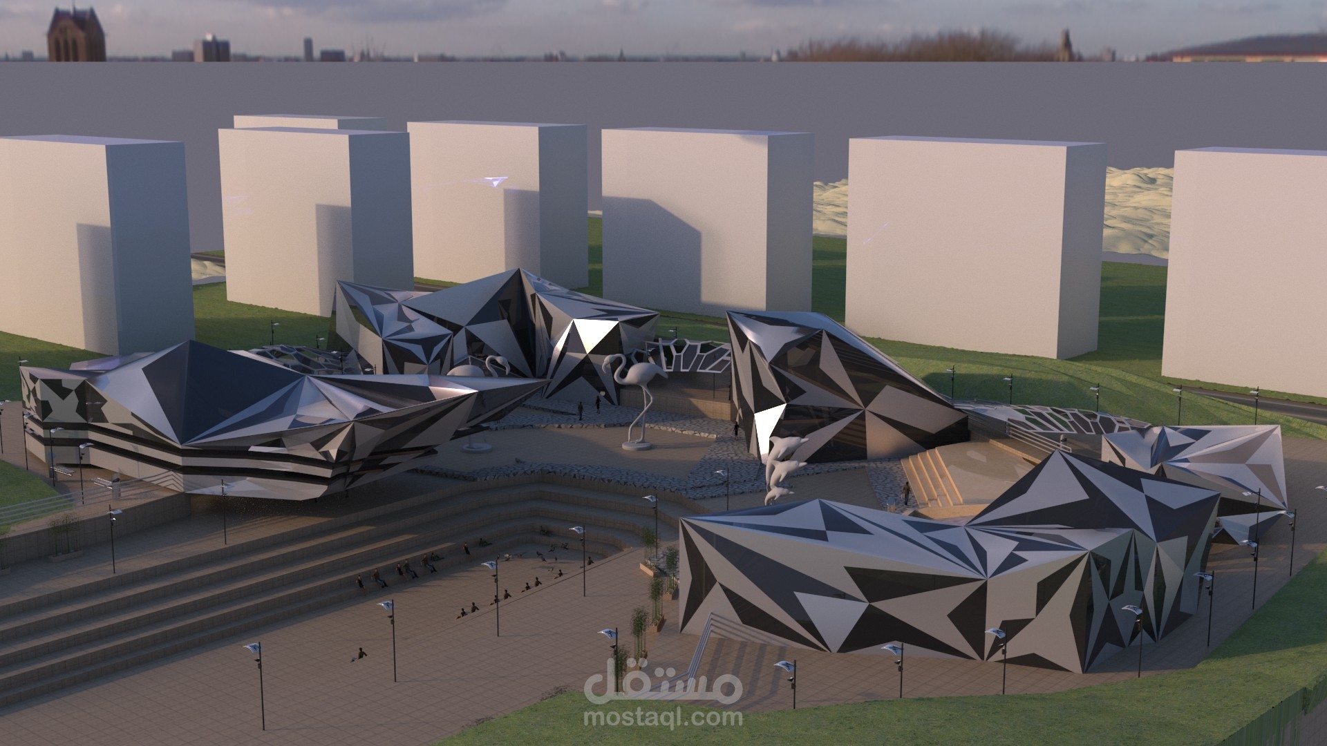 مشروع مجمع مطاعم ومسرح مفتوح