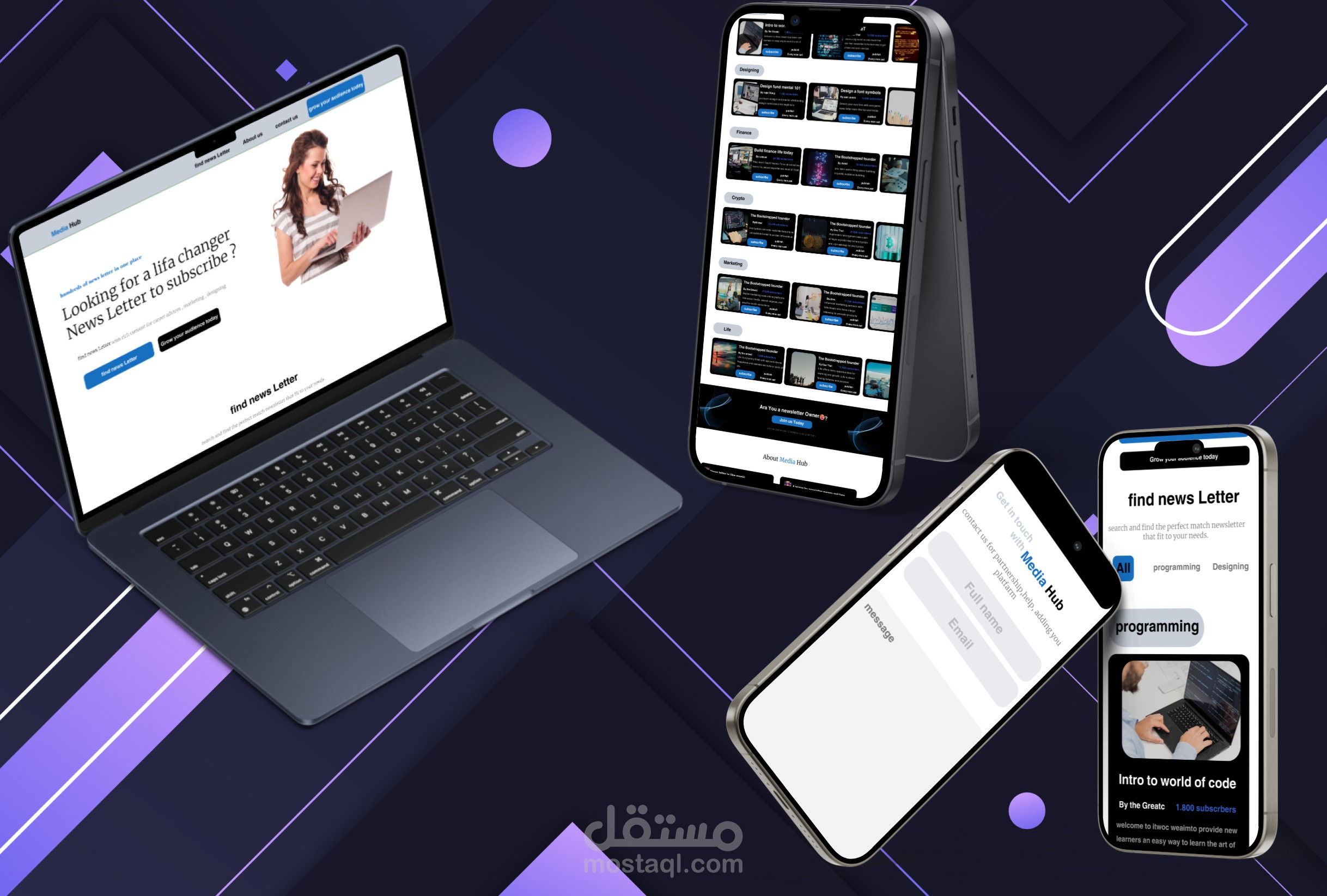 Media Hub website and Android application