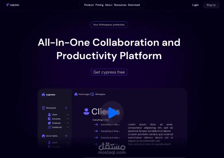 Landing Page for saas prudacts