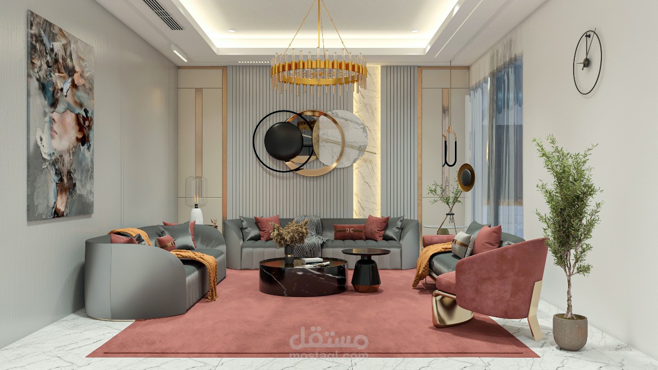 تصميم داخلي لمجلس نساء بالسعودية