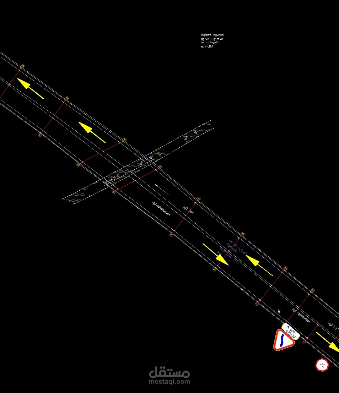 Chart of the Plan لكوبري اولاد حمام ب برنامج الكاد