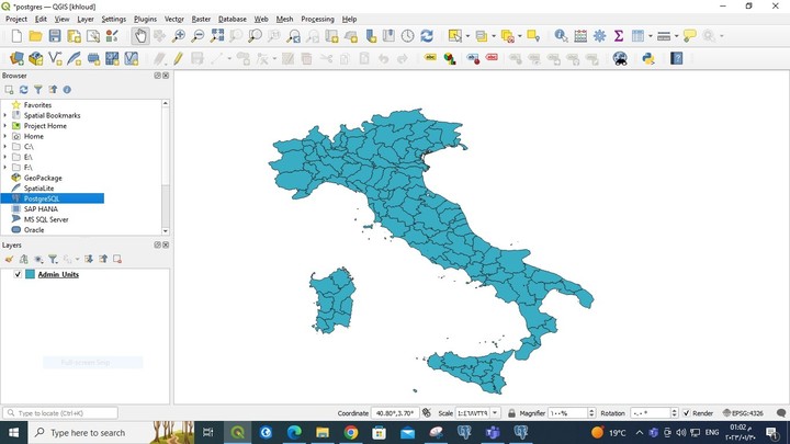 project on program Qgis and Pg