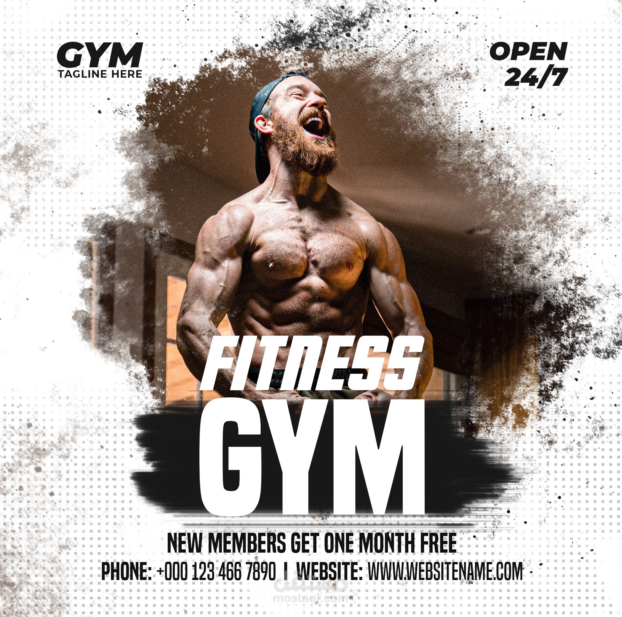 gym social media post template