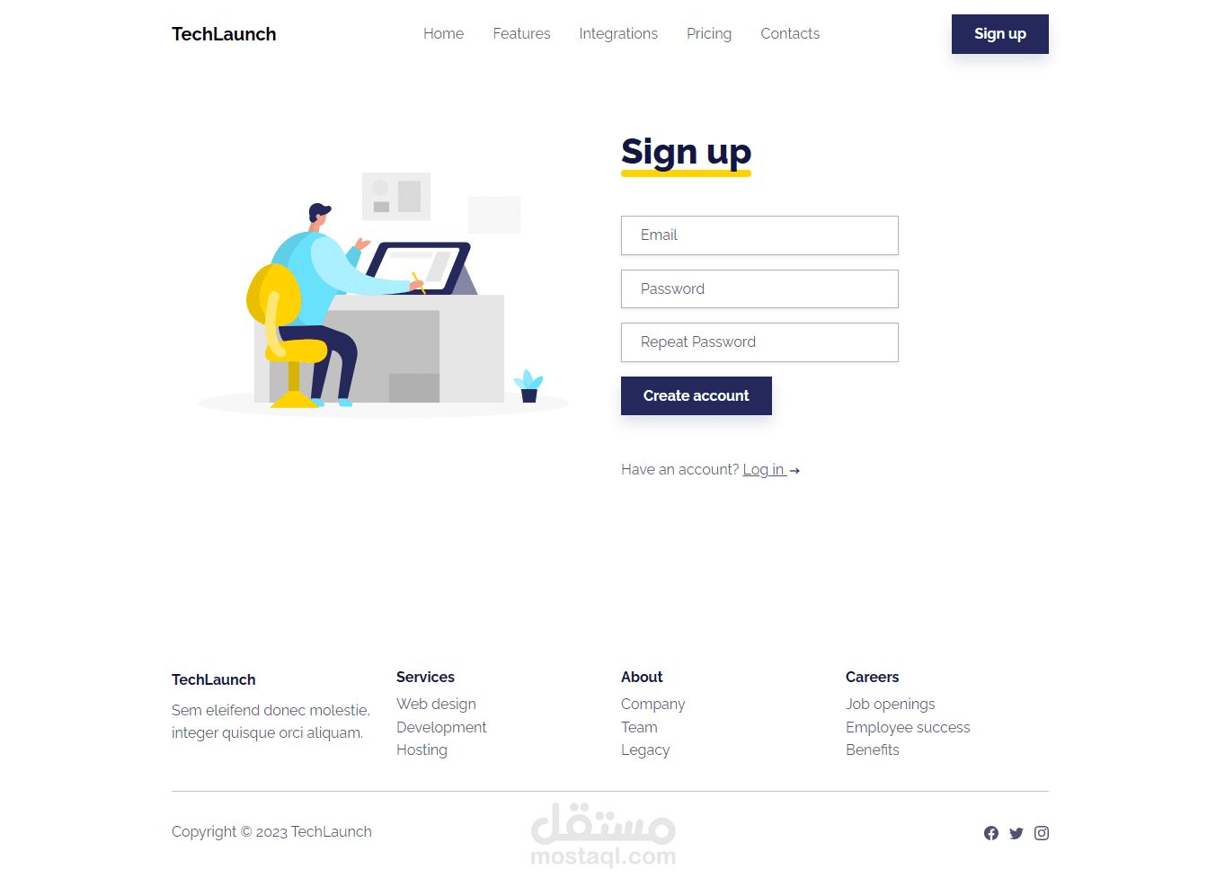نموذج لشركة Startup - قابل للتعديل