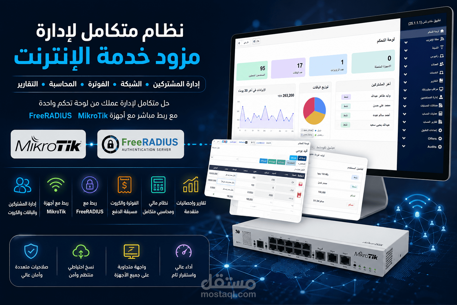 نظام متاكمل لادارة وتشغيل شبكات واي فاي
