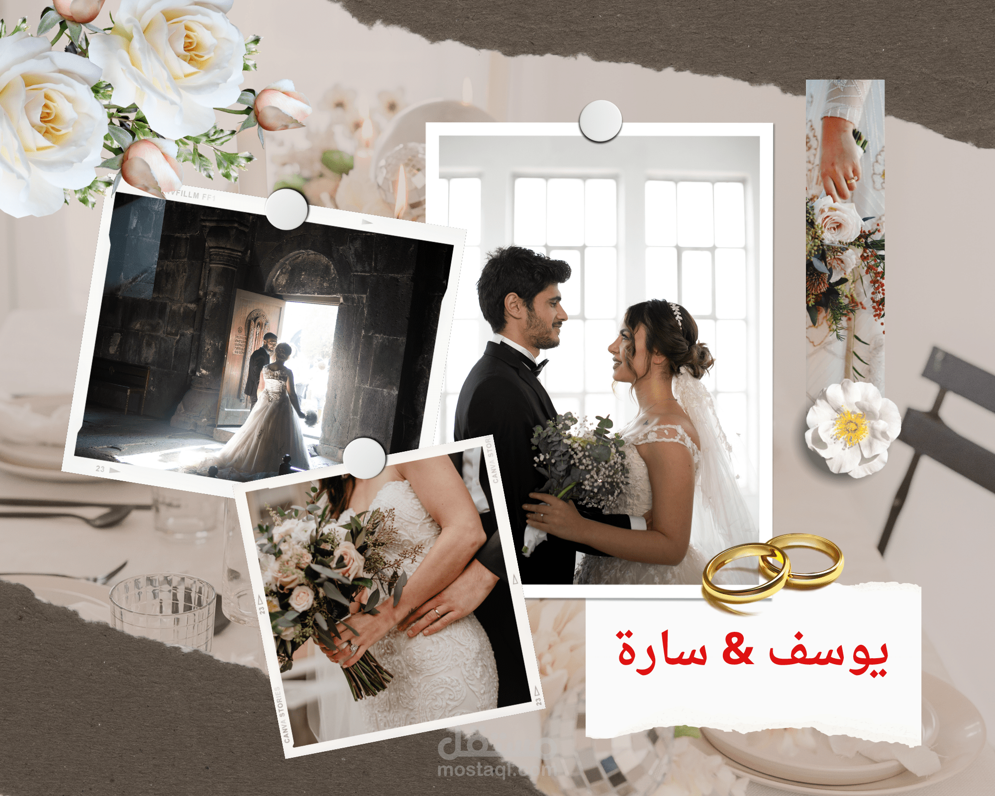 تصميم دعوة زفاف الكترونية جاهزة للطباعة فورا