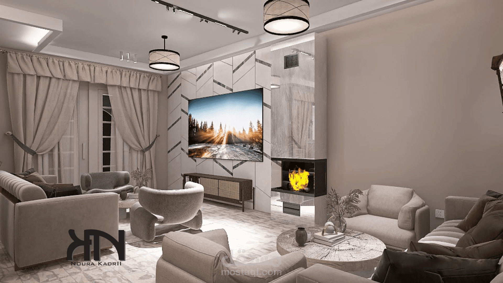 reception and living room