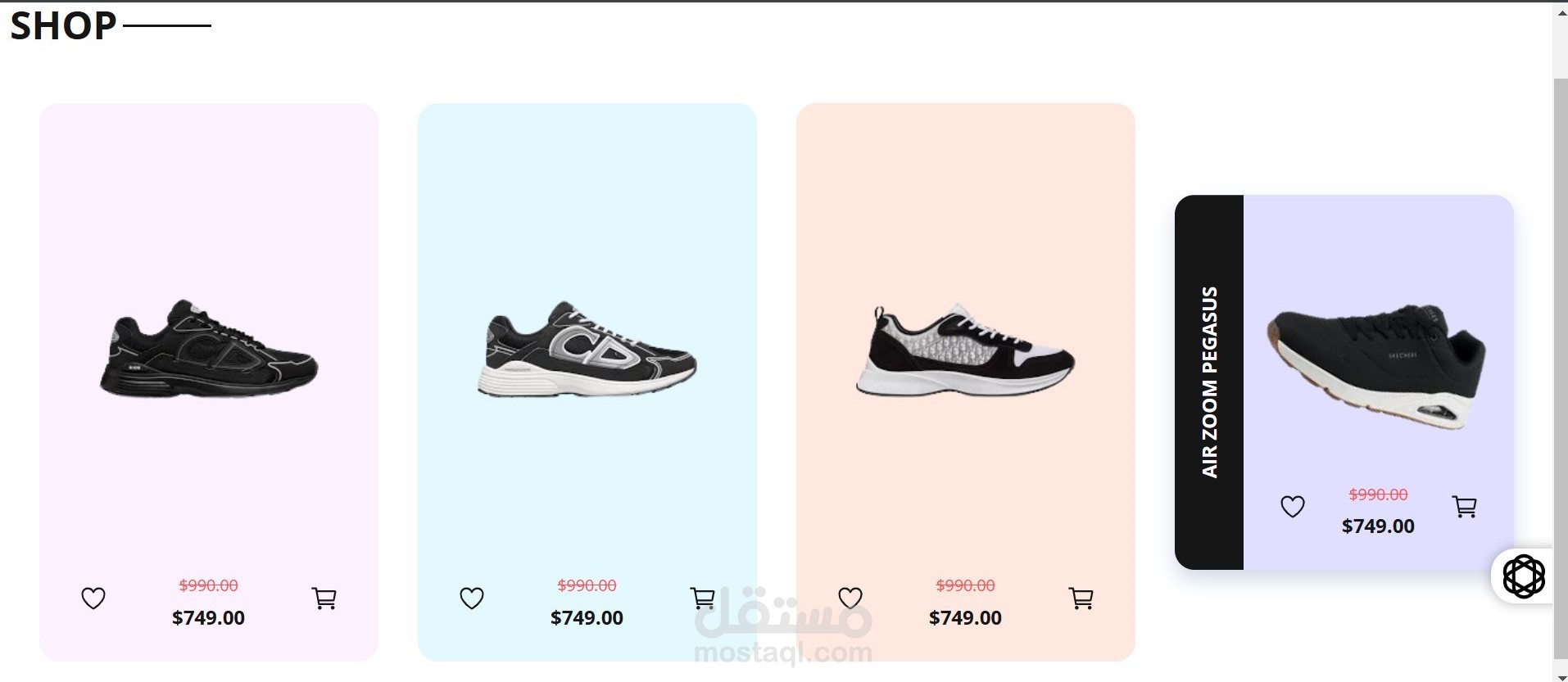 Shoes Product Card Animation