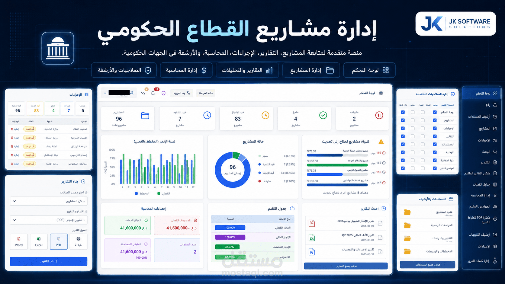 نظام متكامل لإدارة ومتابعة المشاريع والأرشفة الإلكترونية