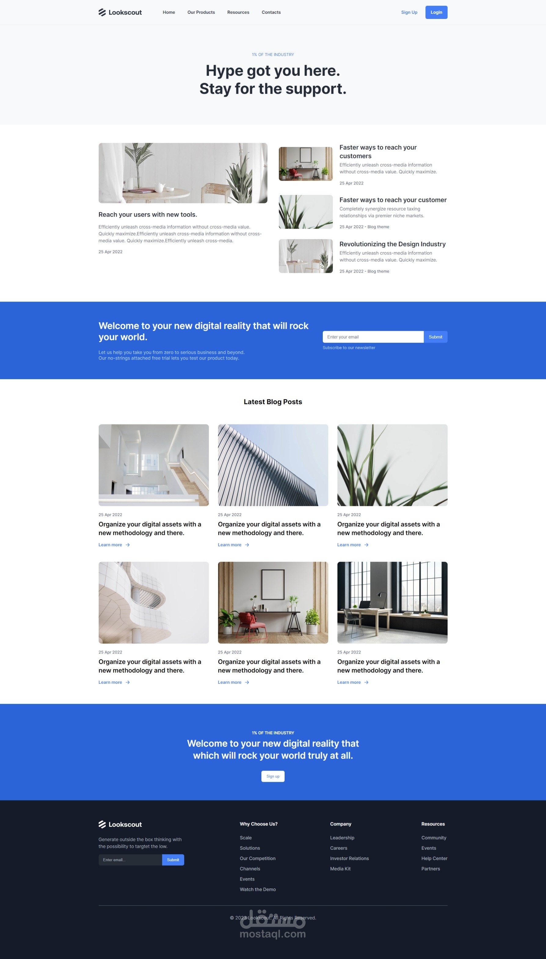 تصميم landing page