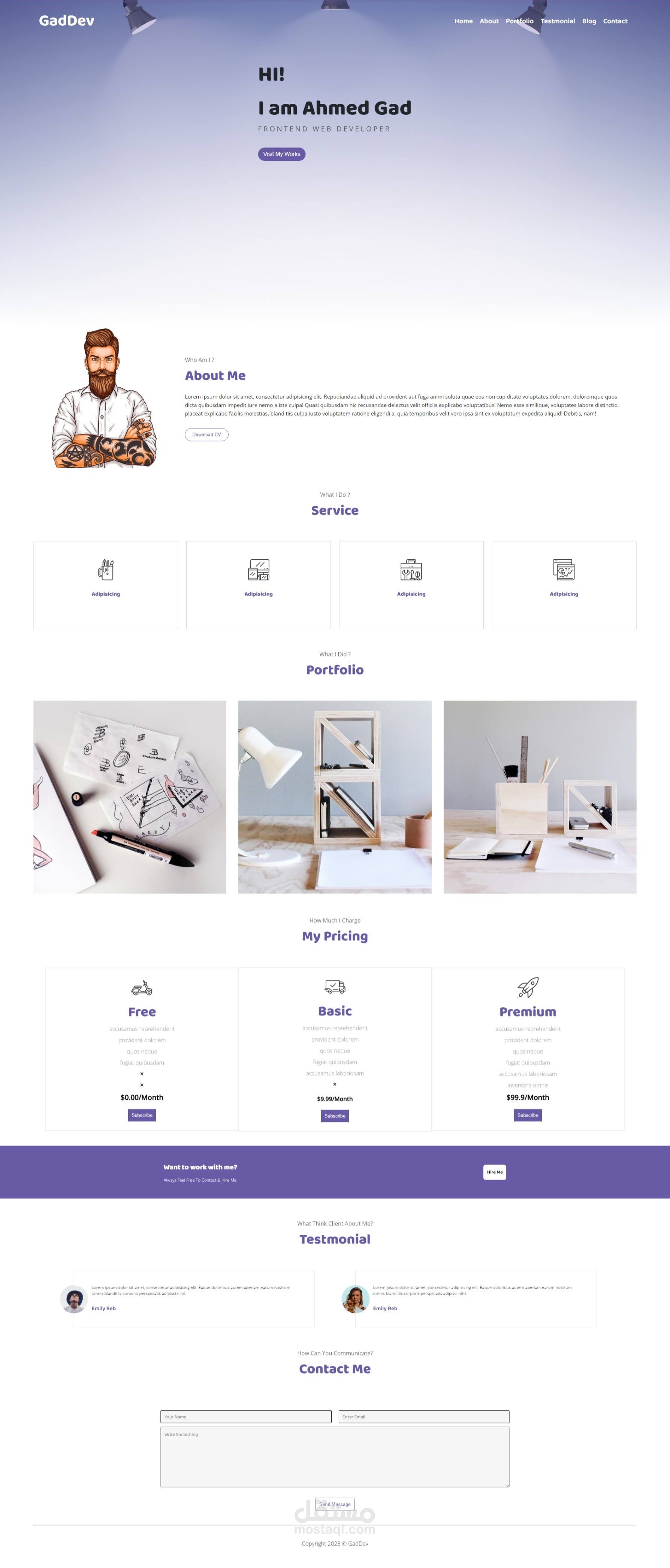 تصميم Portfolio
