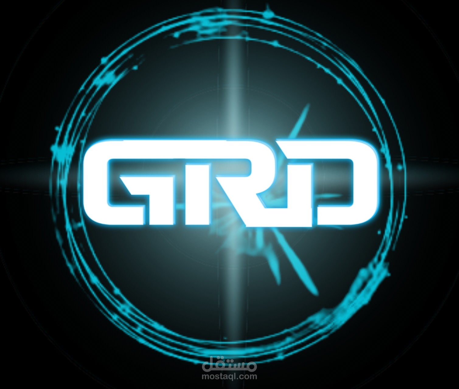 Logo design with neon effect