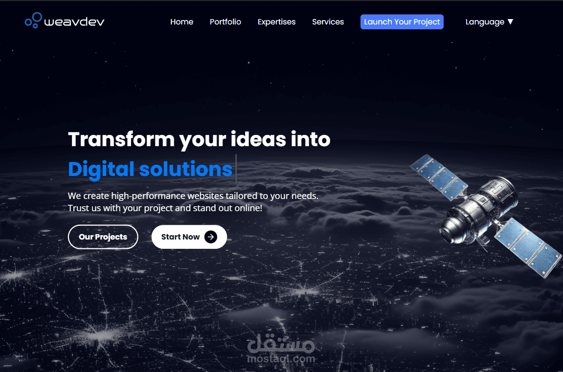 Development of weavdev.com Solutions website