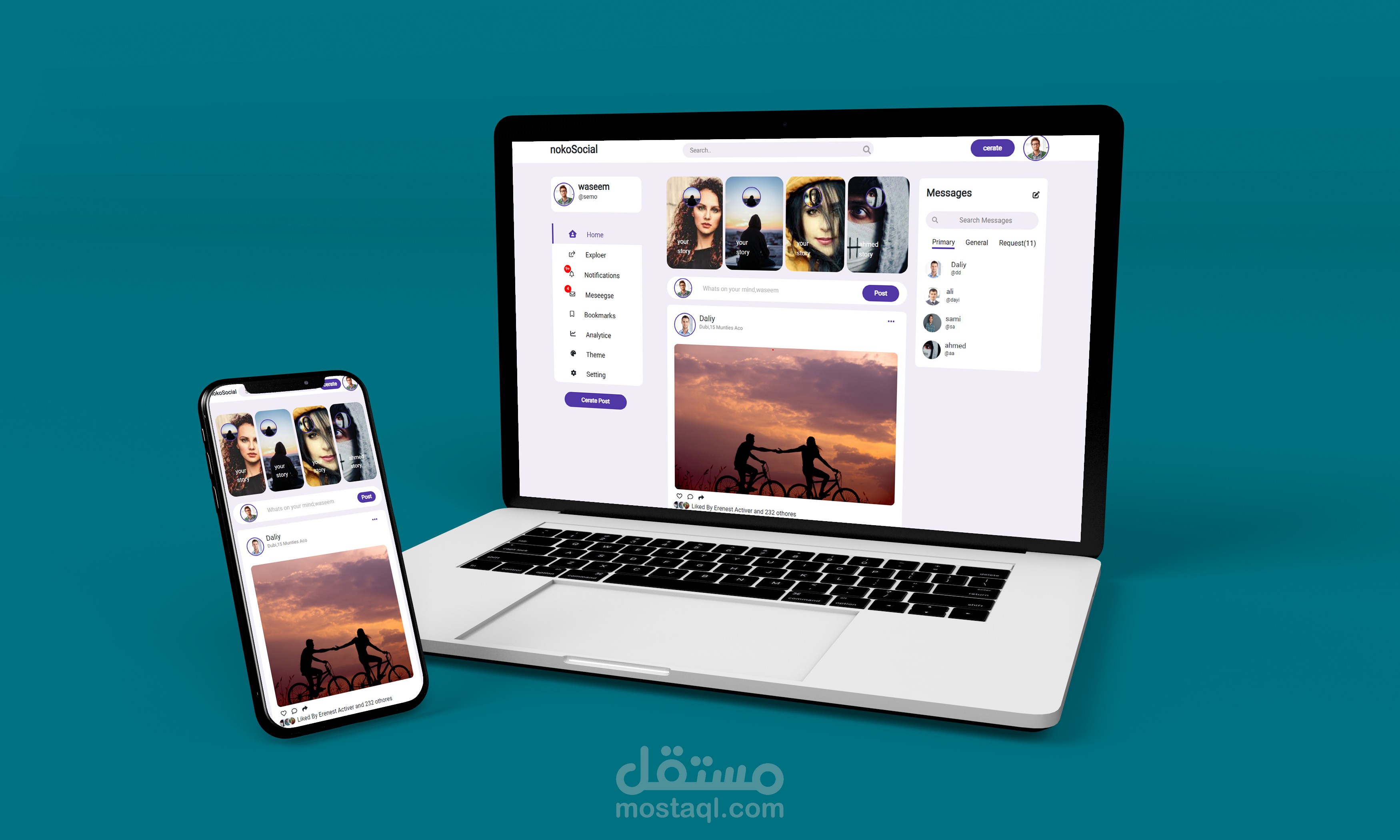 front-end social media site